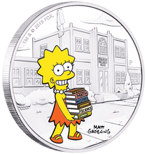 Load image into Gallery viewer, 2019 The Simpsons Lisa Simpson 1oz $1 Silver 99.99% Dollar Proof Coin