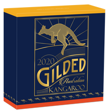 Load image into Gallery viewer, Australian Gilt Gilded 2020 Kangaroo Proof Silver 1 oz Dollar $1 Coin Australia