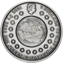 Load image into Gallery viewer, 2021 Tears of the Moon 2oz Silver Antiqued dome w/ white mineral oil in Coin