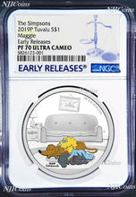 Load image into Gallery viewer, 2019 The Simpsons MAGGIE Simpson Proof $1 1oz Silver COIN NGC PF 70 ER PF70