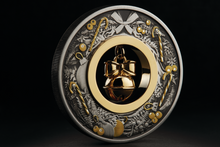 Load image into Gallery viewer, 2022 CHRISTMAS $2 2oz Silver Antiqued Coin w/ 24k gold-plated Jingle Bell Insert