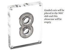 Load image into Gallery viewer, 2018 P Australia Figure Eight Dragon ANTIQUED 2 Oz Silver $2 COIN NGC MS70 ER