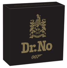 Load image into Gallery viewer, JAMES BOND 007 DR. NO 2022 1oz SILVER PROOF Colored $1 COIN w/last QEII Portrait