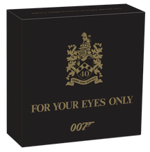 Load image into Gallery viewer, 2021 James Bond For Your Eyes Only 40th Ann SILVER PROOF $1 1oz COIN NGC PF70 FR