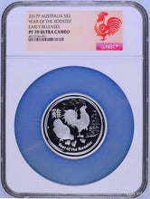 Load image into Gallery viewer, 2017 P Australia PROOF Silver 3-Coin Set Lunar Year of the ROOSTER NGC PF 70 ER