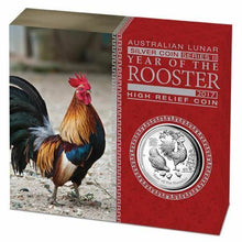 Load image into Gallery viewer, 2017 Australia Lunar Year Of Rooster High Relief Proof 1oz Silver Coin NGC PF70