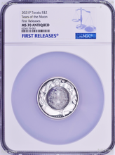 Load image into Gallery viewer, 2021 Tears of the Moon 2oz Silver Antiqued $2 Coin NGC MS 70 FR