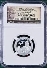 Load image into Gallery viewer, 2021 US Mint 7-Coin Silver Proof SET Dime Cent Nickel Quarter $1 50c NGC PF70 FR