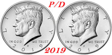 Load image into Gallery viewer, 2019 Kennedy Half Dollars 2 coins set P + D Clad President 50¢ coin US Mint