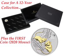 Load image into Gallery viewer, 2020-2031 Australia Lunar 12-Coin GILT Collection Case + MOUSE 1oz SIlver $1
