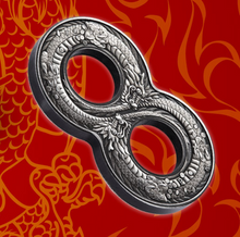 Load image into Gallery viewer, 2018 P Australia Figure Eight Dragon ANTIQUED 2 Oz Silver $2 COIN NGC MS69 ER