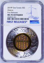 Load image into Gallery viewer, 2019 Abacus 2oz Silver Antiqued Coin NGC MS 70 FR