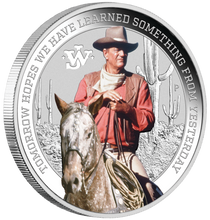 Load image into Gallery viewer, 2022 JOHN WAYNE 1oz $1 SILVER COLORIZED COIN