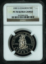 Load image into Gallery viewer, 1989 S Congress Bicentennial Commemorative Half Dollar Coin NGC PF70 ULTRA CAMEO
