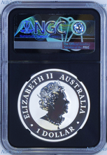 Load image into Gallery viewer, 2022 Australia Silver Kookaburra NGC MS69 $1 1oz Coin Flag ER Black Core Label