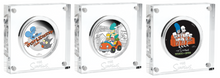 Load image into Gallery viewer, 3-Coin Set Simpsons KRUSTYLU STUDIOS+Itchy Scratchy+TREEHOUSE HORROR $1 Silver