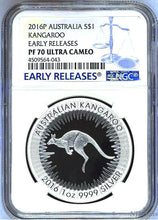Load image into Gallery viewer, PROOF 2016 Australia red Kangaroo Silver 1 oz $1 coin NGC PF70 PF 70 ER Label