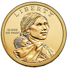 Load image into Gallery viewer, 2 coins set 2014 P & D Native American Sacagawea Dollar $1 from US Mint Rolls