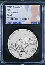 Load image into Gallery viewer, 2022 P Australia Silver Koala NGC MS70 $1 1oz Coin FR Flag Label Black Core