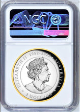 Load image into Gallery viewer, 2023 Australia GILT PROOF HIGH RELIEF 2oz Silver Kookaburra $2 Coin NGC PF70 FR