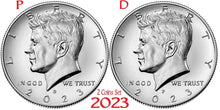 Load image into Gallery viewer, 2023 Kennedy Half Dollars 2 coins set P + D Clad President 50¢ coin US Mint