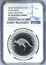 Load image into Gallery viewer, 2016 Australia Red Kangaroo Silver Proof 4 Coin Set NGC PF 70 1 1/2 1/4 1/10 oz
