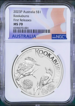 Load image into Gallery viewer, 2023 P Australia Silver Kookaburra NGC MS 70 $1 1 oz Coin Flag FR Label PERFECT