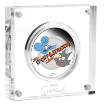 Load image into Gallery viewer, 2021 Simpsons Series Itchy & Scratchy 1oz $1 Silver 99.99% Dollar Proof Coin