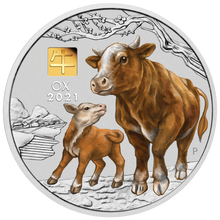 Load image into Gallery viewer, 2021 Year of the OX 1 KILO .9999 SILVER COIN AUSTRALIA with 1g Gold Privy Mark