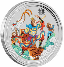 Load image into Gallery viewer, Australia 2016 Lunar Year of Monkey King Sun Wokong $1 1 Oz Silver Dollar