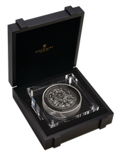 Load image into Gallery viewer, Dragon and Tiger 2022 2 Kilo 9999 Silver Antiqued High Relief $60 Coin 200-mtg