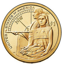 Load image into Gallery viewer, 2 coins set 2014 P & D Native American Sacagawea Dollar $1 from US Mint Rolls