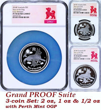 Load image into Gallery viewer, RARE 2018 P Australia PROOF Silver 3-Coin Set Lunar Year of the Dog NGC PF 70 ER