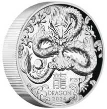 Load image into Gallery viewer, AUSTRALIAN 2024 Lunar Year of the Dragon 1oz $1 Silver HIGH RELIEF COIN "P125"