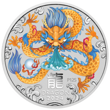 Load image into Gallery viewer, 2024 MELBOURNE MONEY SHOW SPECIAL YEAR OF THE Dragon 1/4oz SILVER COLORED COIN
