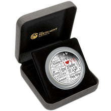 Load image into Gallery viewer, 2016 Perth Mint Language of Love 2 OZ $2 two dollar SILVER PROOF COIN TUVALU