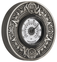 Load image into Gallery viewer, 2018 P Tuvalu Thermometer HIGH RELIEF ANTIQUED 2 Oz Silver $2 COIN NGC PF70 FR