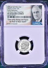 Load image into Gallery viewer, 2022 US Mint 5 Coin Clad Proof SET Dime Cent Nickel $1 50c NGC PF69 ER