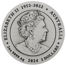 Load image into Gallery viewer, 2024 Year of the Dragon 2oz .9999 SILVER $2 Lunar ANTIQUED COIN "P125"