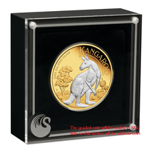 Load image into Gallery viewer, 2023 Australia GILT Proof 2oz .9999 Silver Kangaroo $2 Coin NGC PF70 ER Flag LB