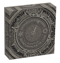 Load image into Gallery viewer, 2018 P Tuvalu Thermometer HIGH RELIEF ANTIQUED 2 Oz Silver $2 COIN NGC PF70 ER