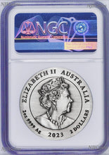 Load image into Gallery viewer, 2023 Australia Antiqued LUNAR Year of the RABBIT 2oz $2 Silver Coin NGC MS70 FR