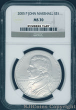 Load image into Gallery viewer, 2005 P JOHN MARSHALL Silver Dollar Coin $1 NGC MS 70 MS70 PERFECT
