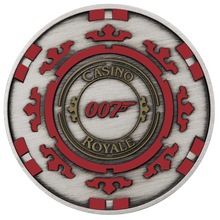 Load image into Gallery viewer, JAMES BOND 007 CASINO ROYALE CASINO CHIP 2023 1oz SILVER $1 ANTIQUED COLOR COIN