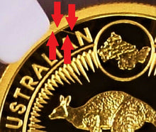 Load image into Gallery viewer, MINT ERROR 2021 Australian 35th Ann Kangaroo Nugget $25 PF69 1/4oz GOLD Coin