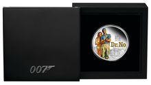 Load image into Gallery viewer, JAMES BOND 007 DR. NO 2022 1oz SILVER PROOF Colored $1 COIN w/last QEII Portrait