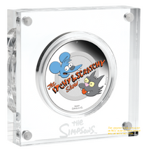 Load image into Gallery viewer, 2021 The Simpsons Itchy & Scratchy Show Proof $1 1oz Silver COIN NGC PF 70 FR