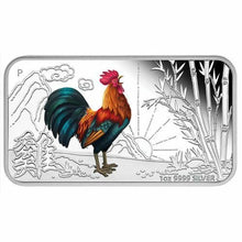 Load image into Gallery viewer, 2017 YEAR OF THE ROOSTER LUNAR CALENDAR 1OZ SILVER PROOF 4-COIN SET Rectangular