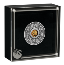 Load image into Gallery viewer, 2024 Year of the Dragon 1oz SILVER $1 Lunar Rotating Charm ANTIQUED COIN