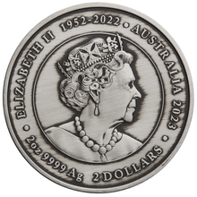 Load image into Gallery viewer, 2023 Ningaloo Eclipse 2oz .9999 Silver Antiqued Colored $2 Coin